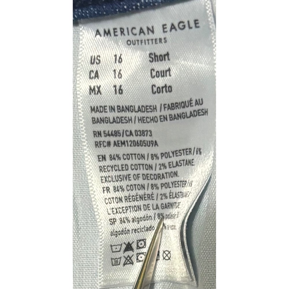 American Eagle Next Level Stretch Curvy Kick Boot Jeans Women Size 16 Short - Picture 6 of 9